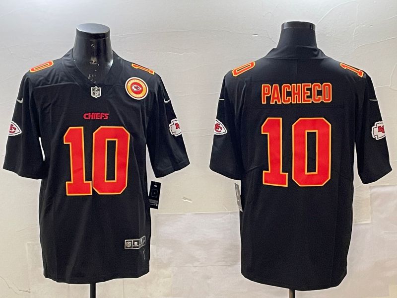 Men Kansas City Chiefs #10 Pacheco Black 2025 Nike Vapor Limited NFL Jersey style 2093->kansas city chiefs->NFL Jersey